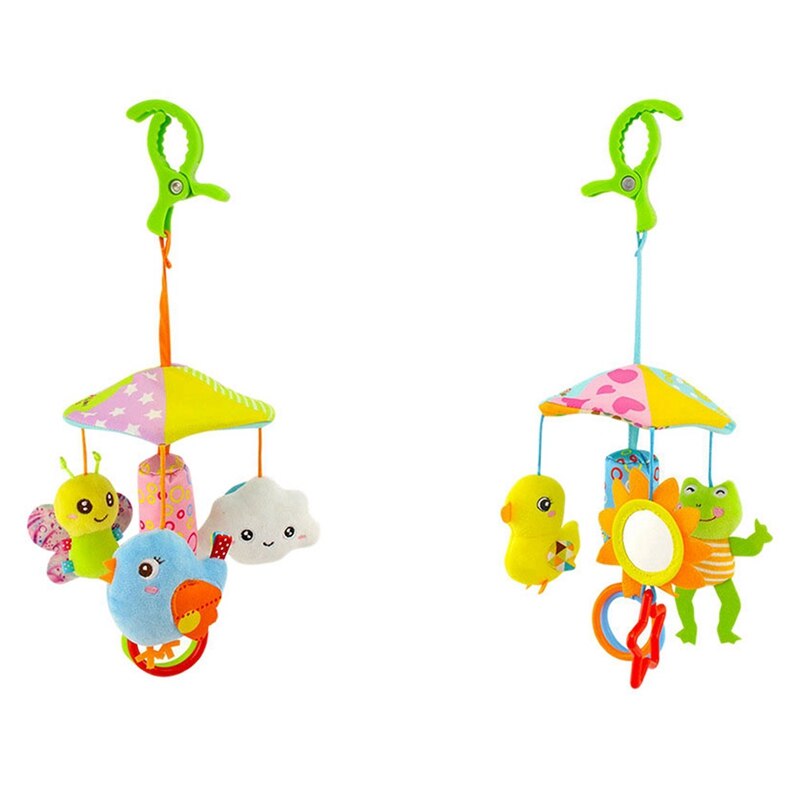 2 pz Giocattoli Del bambino Sveglio Animale Sonagli per Bambini Presepe mobile Neonati Giocattolo per Passeggino Carrello infantile Giocattolo Della Peluche, a & B