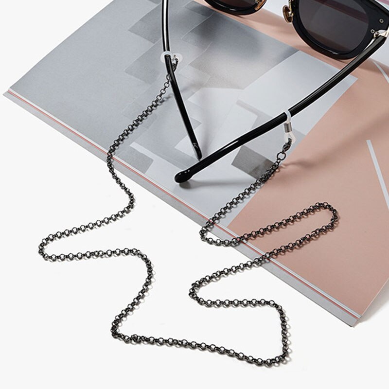 Chic lecture lunettes chaîne pour femmes métal lunettes de soleil cordons couleur bonbon perlé lunettes chaîne cou corde pour lunettes femmes