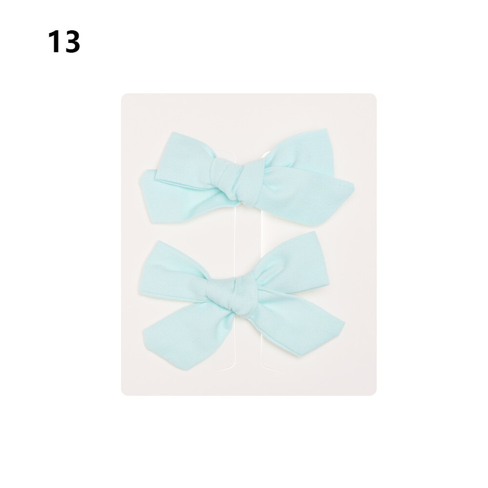 2Pcs Baby Meisjes Afdrukken Bloem Bohemien Mode Boog Bb Hair Clips Kinderen Leuke Katoenen Haarspelden Metalen Baret Haar Accessoires: 13