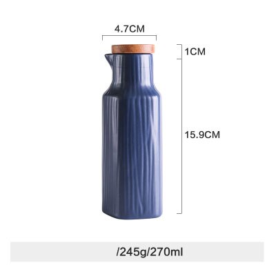 1Pc Nimitime Keramische Galze Zout Pot Japanse Stijl Jar Fles Nordic Stijl Art Olie Azijn Fles Keuken Servies: Deep Blue