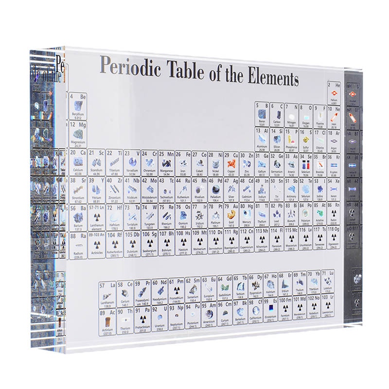 1pc akryl kemiske elementer skrivebordsdisplay periodisk bord dekorationselementer indrammet til elever, lærere kunsthåndværk