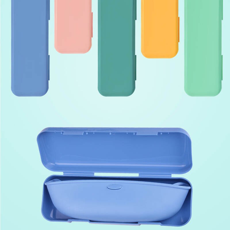 Baby Bib Pure Kleur Siliconen Waterdicht Bib Drie-Dimensionale Speeksel Pocket Gratis Opbergdoos