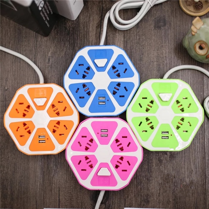 High Smart Extension cord Socket USB Socket Multi bit hole Power eu electrical Outlets Plug Overload Protection Safety