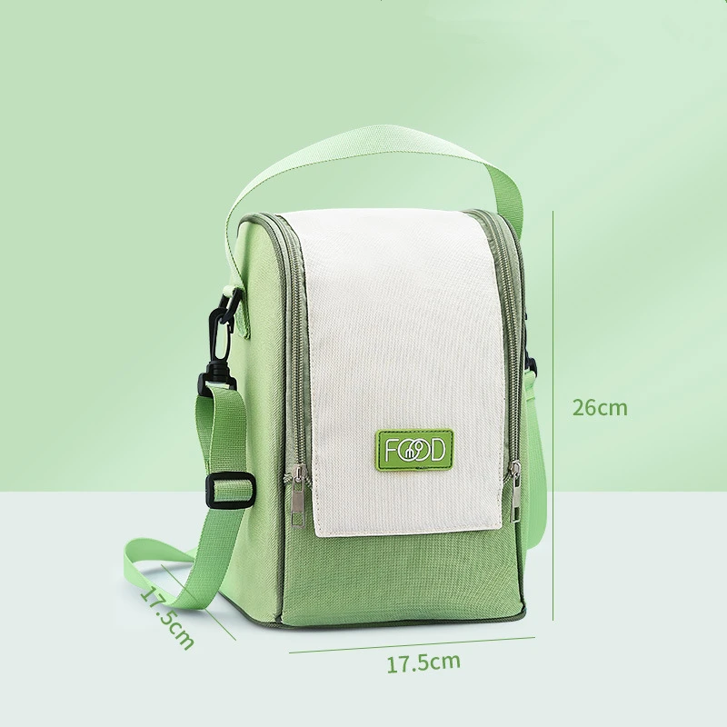 Round Thermal Lunch Box Bag Waterproof Insulated Food Tote Kids Keep Fresh Cooler Shoulder Bags Portable Bento Storage Pouch: SKY BLUE