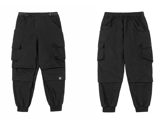 11 BYBB'S DARK Hip Hop Streetwear Cargo Pants Men Multi Pockets Belt Casual Loose Pants Techwear Joggers Trousers Sweatpants: L / Black