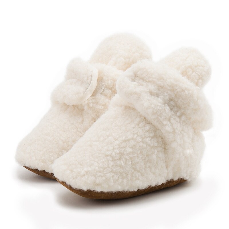 -né enfant en bas âge corail polaire bottes hiver premiers marcheurs bébé filles garçons chaussures semelle souple fourrure neige chaussons pour 0-18M: W / 13-18M