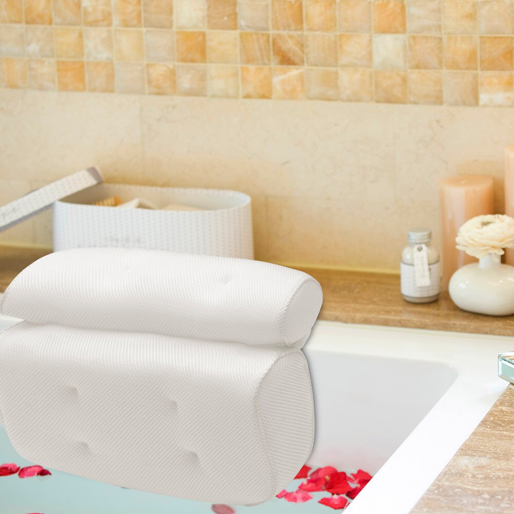 Badkuip Kussen Comfort Luxe Badkussen Met Zuignappen - Ergonomisch Kussen Voor Hoofd, Nek En Rug In De Badkuip Ademend Mesh Badkussen Donkergrijs Badkuip Kussen Comfort Luxe Badkussen Met Zuignappen - Ergonomisch Kussen Voor Hoofd, Nek En Rug In De Badkuip Ademend Mesh Badkussen Donkergrijs