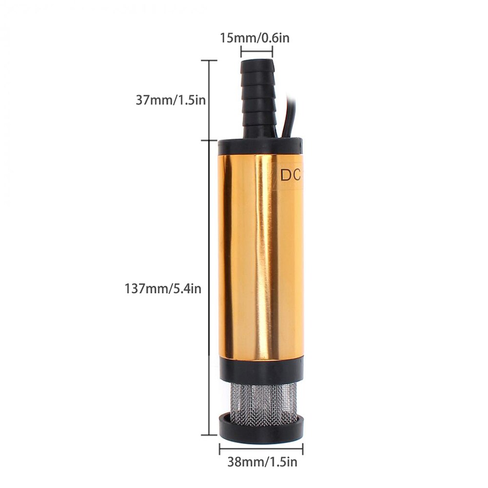 Draagbare Elektrische Dompelpomp Voor Pompen Diesel Olie Water Aluminiumlegering Shell Met 2 Alligator Clips Fuel Transfer Pomp