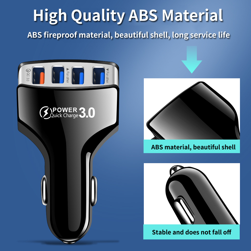 AIXXCO-Adaptador de cargador de teléfono móvil para coche, dispositivo de carga rápida 3.1A, 4 puertos USB, 15W, para iPhone, Xiaomi, Huawei