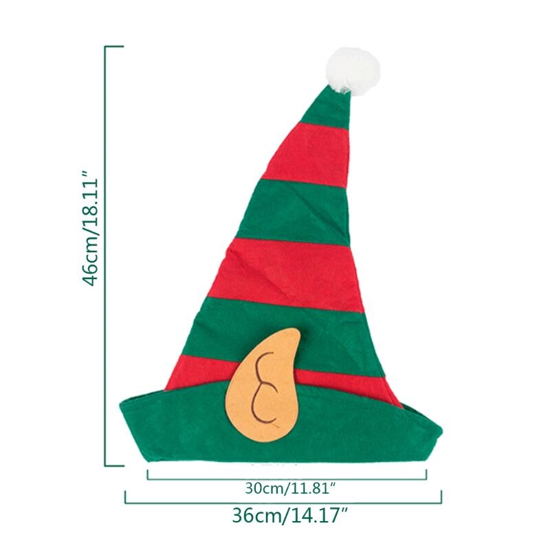 Adulte enfants noël fée elfe chapeau Non-tissé tissu doux casquette Cosplay Costume drôle fête Photo accessoires Q0KD