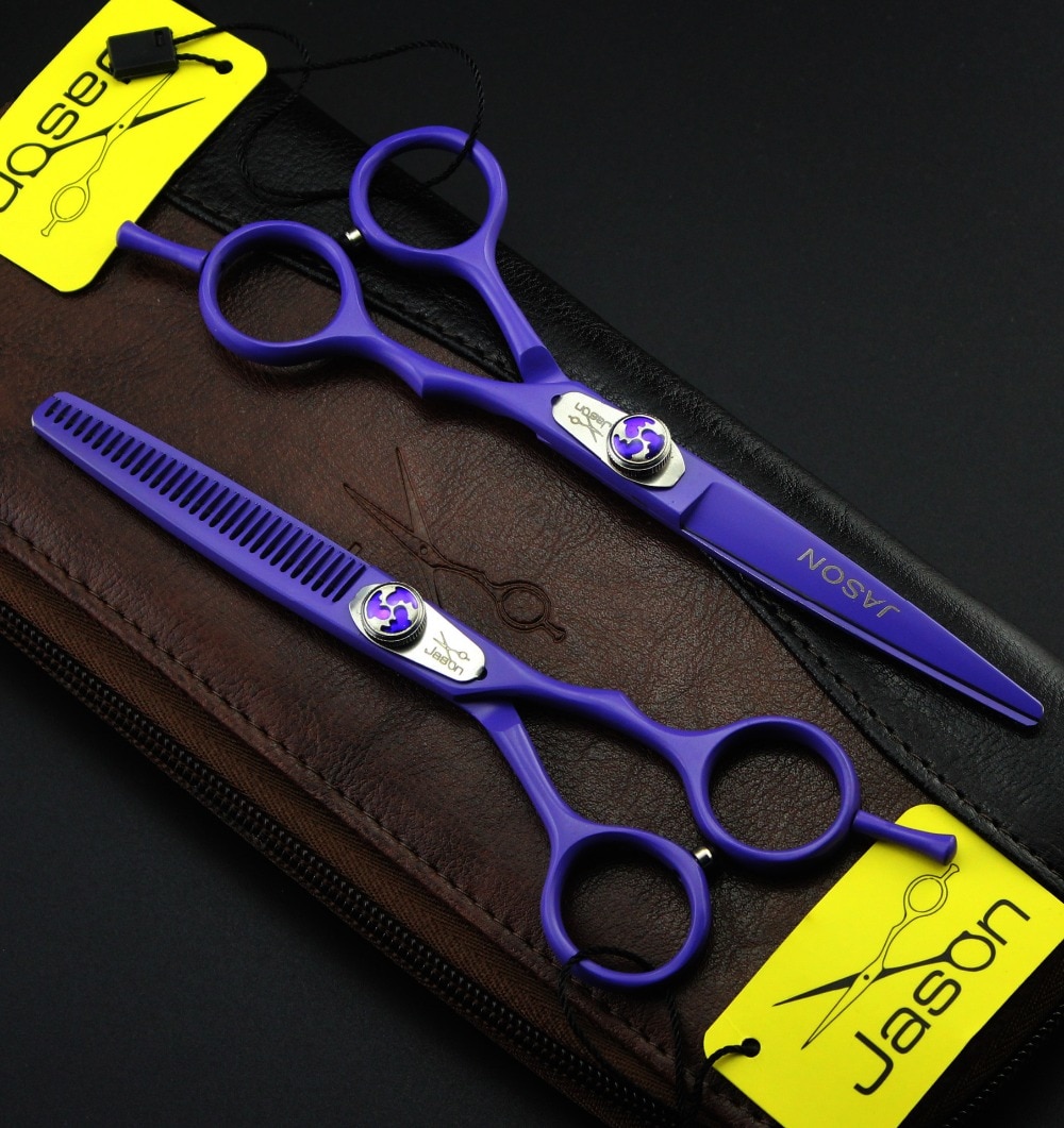 6 inch Brand Jason TOP GRADE Hairdressing Scissors JP 440C Barbers Cutting Scissors Thinning Shears Hair Scissors