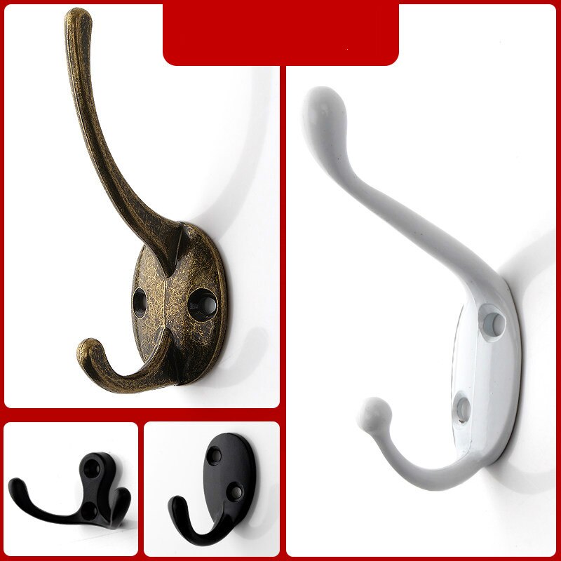 5pcs/lot Zinc Alloy Bronze Clothes Hangers Wall Hooks Coat Bag Hat Hanging Hooks Bathroom Kitchen Anitque Racks with screws