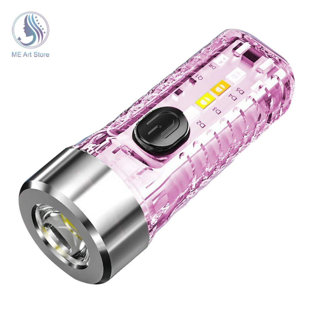 Mini Keychain Taschenlampe USB Aufladbare Multifunktions LED Lampe Wasserdichte Fluorescent Magnetic Warnung Camping Taschenlampe: green