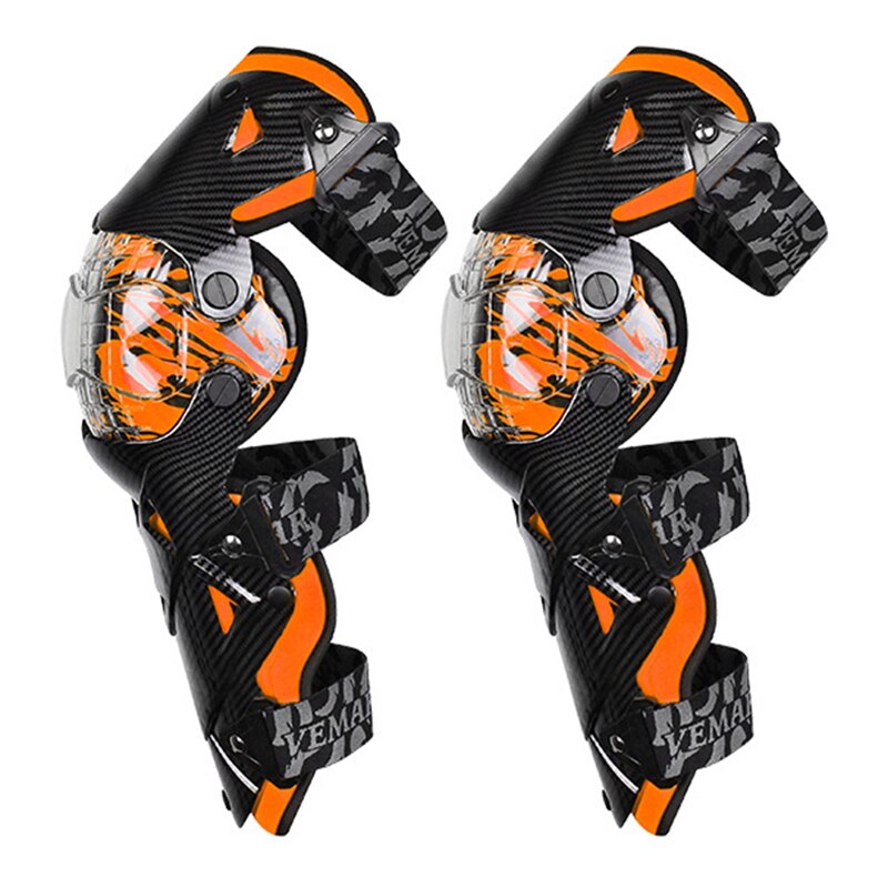 Vemar-joelheira para motocicleta, protetor de joelho para adultos, corrida de motocross, equipamento de proteção para pilotar, segurança para moto: E-18-OR-Knee Pads