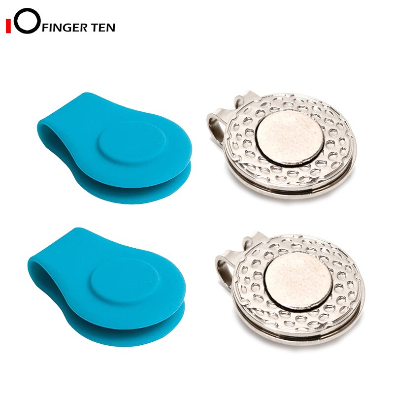Neue 2 Silikon mit 2 Metall Golf Hütte Clip Magnetische Ball Marker Halfter Legen zu Ihre Kappe Tasche Rand Gürtel kleidung: Blau