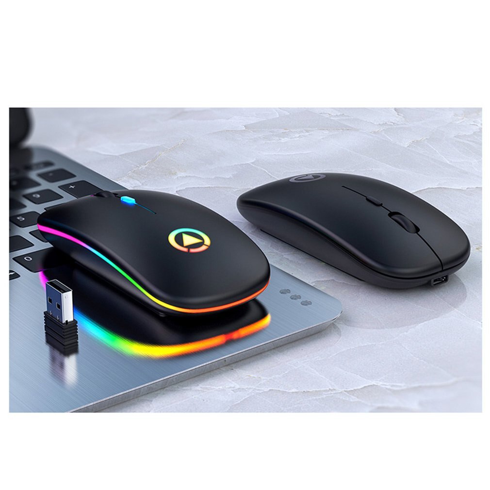 Backlit Mosue Silent Mute Rechargeable Wireless Mouse Computer Accessories for Home Office Games