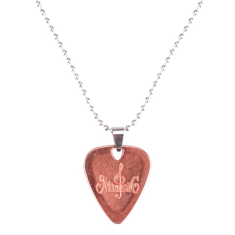 Collier de guitare acoustique basse en métal rétro, médiator en alliage de Zinc avec chaîne