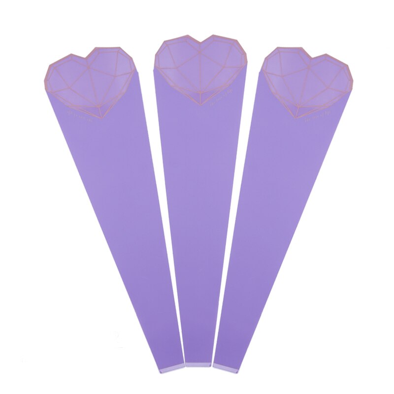 20 st diamantform enkel blompåse bukett omslagspapper plastpåse ros blomma förpackningsmaterial bröllopsinredning: Lila