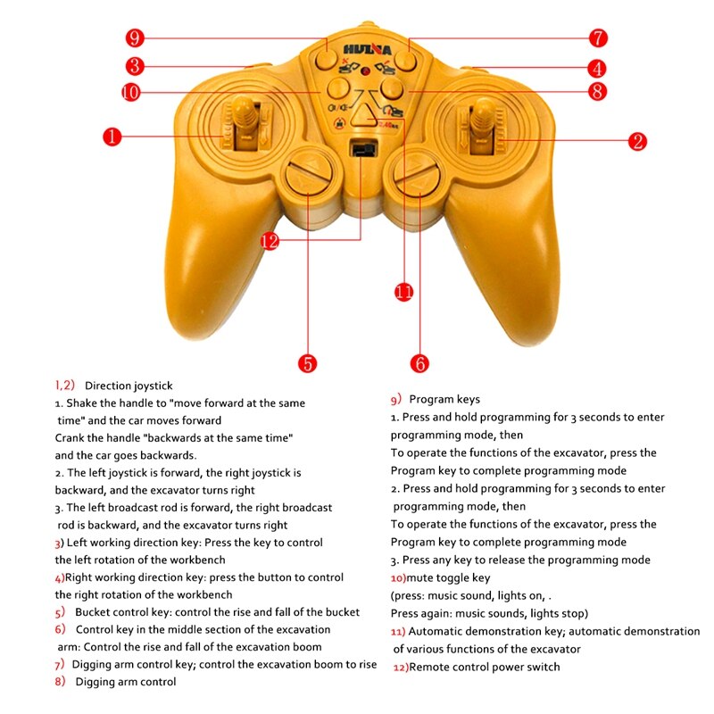 HUINA 15 Kanal Voll Funktions Fernbedienung Bagger Bau Traktor Bagger Spielzeug Mit 2,4 Ghz Absender
