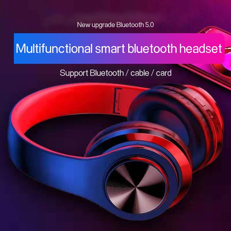 Caridite B3 Bluetooth Hoofdtelefoon Mobiele Telefoon Draadloze Led Licht Hoofdband Opvouwbare Headset Handsfree Hoofdtelefoon Met Mic