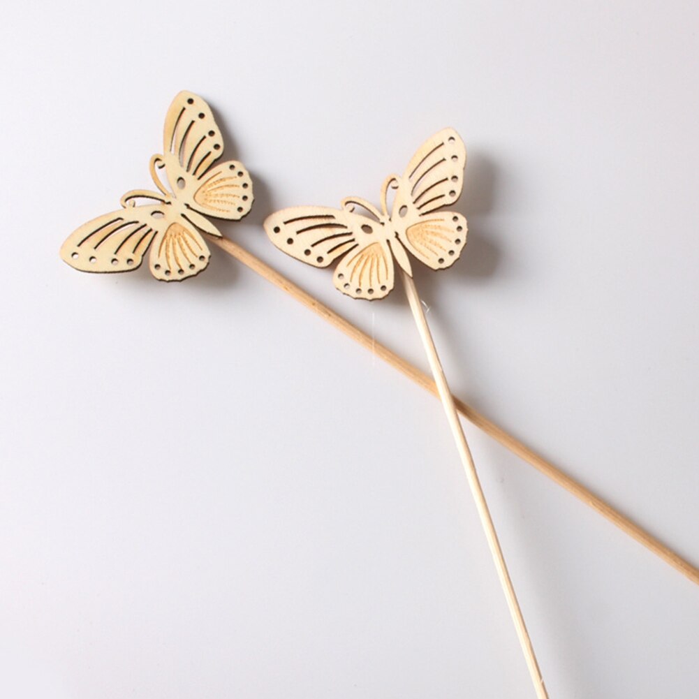 10Pcs Houten Vervanging Home Geen Vuur Aromatherapie Accessoires Vlinder Vorm Milieuvriendelijke Badkamer Reed Diffuser Sticks