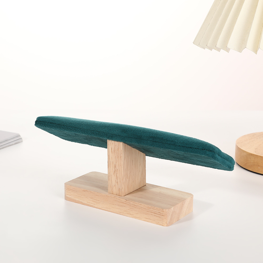 Hoogwaardige houten armbandenstandaard met fluwelen pu-oppervlak, sieradenhouder, oorbellenhouder, sieradenorganizer.