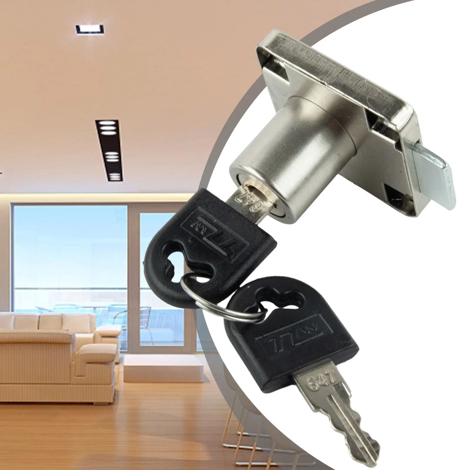 Kastslot Roestvrij staal vergulde ladesloten met sleutels Geschikt voor bureauladen, elektrische kasten en gereedschapskisten