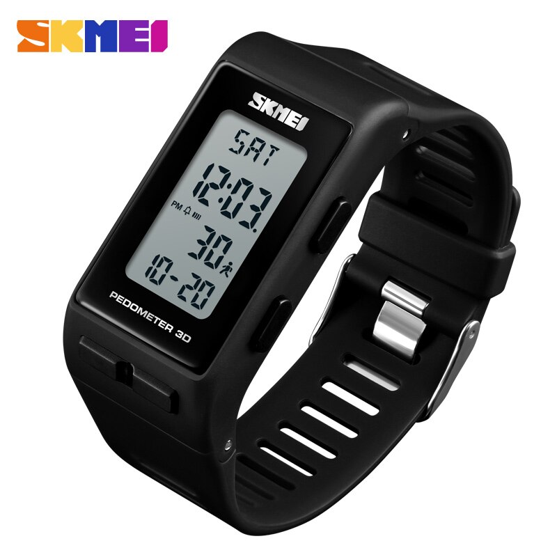 SKMEI-reloj deportivo con podómetro 3D para hombre y mujer, pulsera Digital con calorías, a la , resistente al agua, 1363: Black