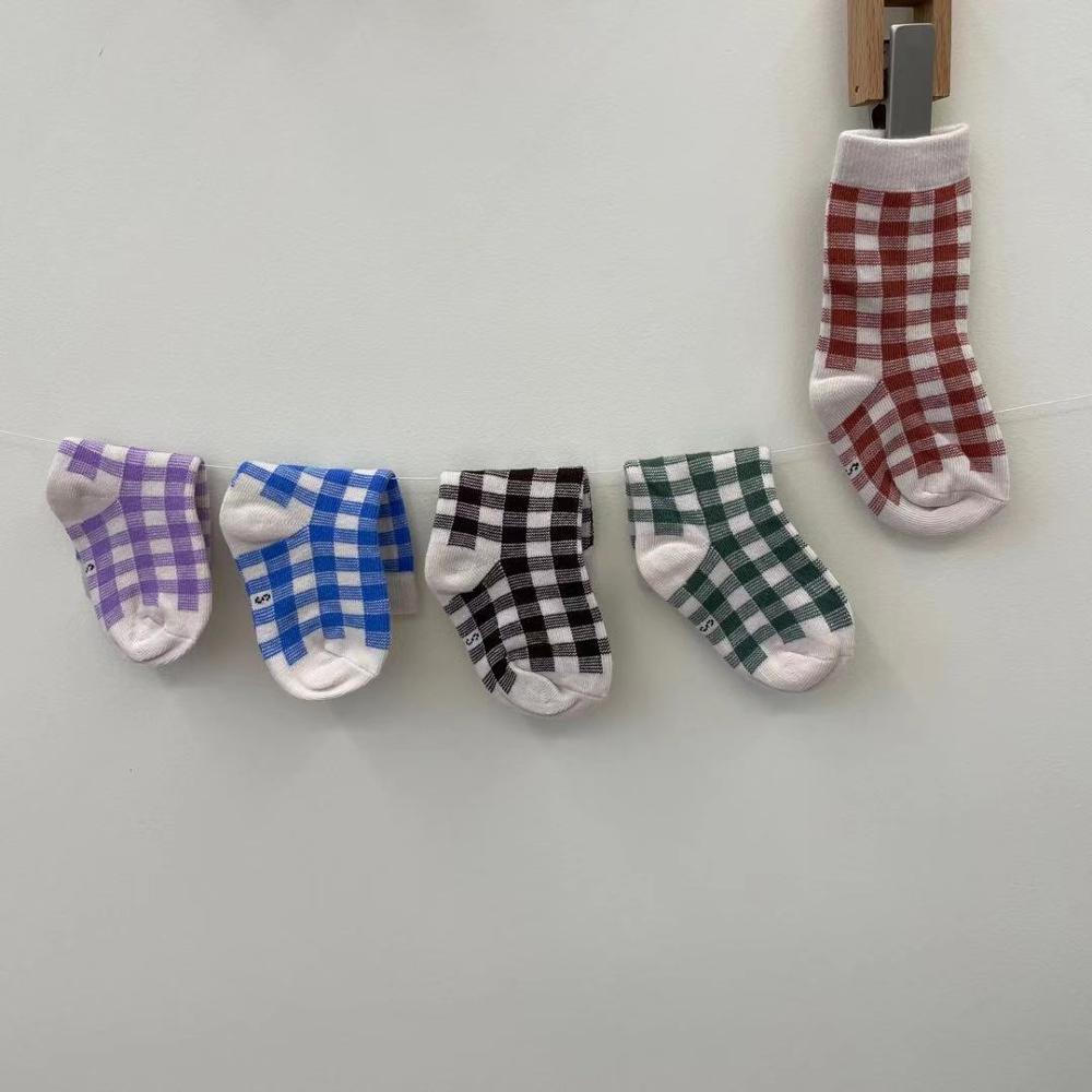 Milangel-Calcetines geométricos para bebés, medias de longitud media, 5 par/lote