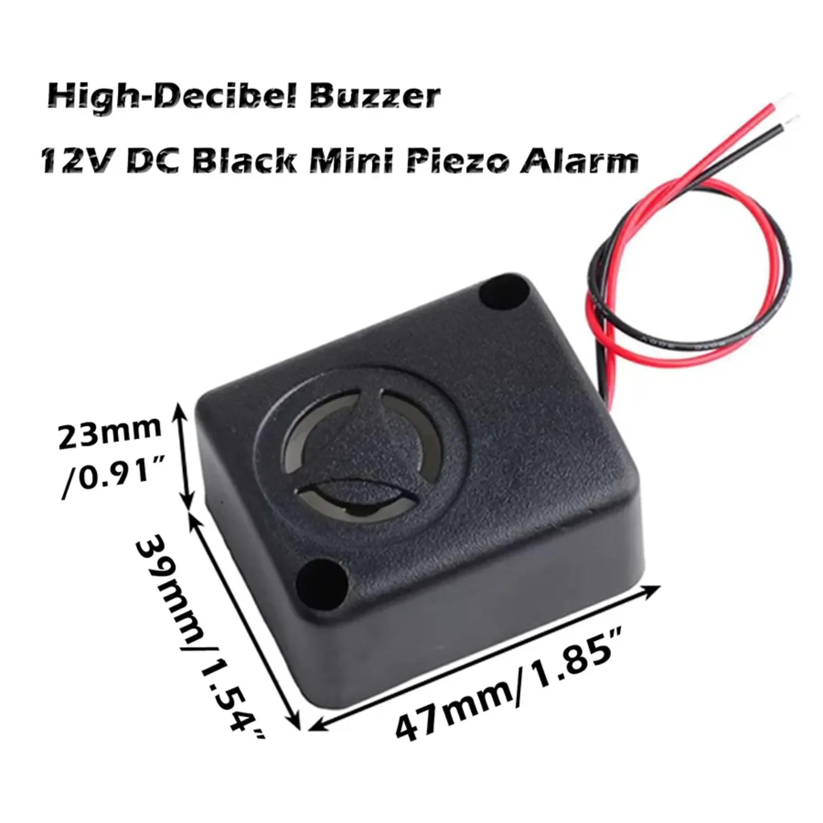 12V DC Zwart Mini Piezo Alarmsirene 110dB Verzekering Kluizen Anti-Diefstal Alarm Hoge Decibel Zoemer voor Auto + 9V Batterij Gesp