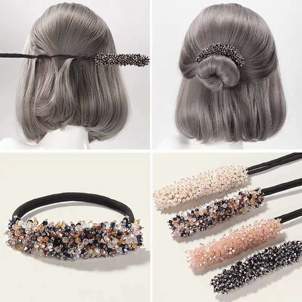 Krystall hår krøller rulle hestehale bolle vri klips acetat banan hodeplagg kvinner jenter koreansk styling tilbehør verktøy