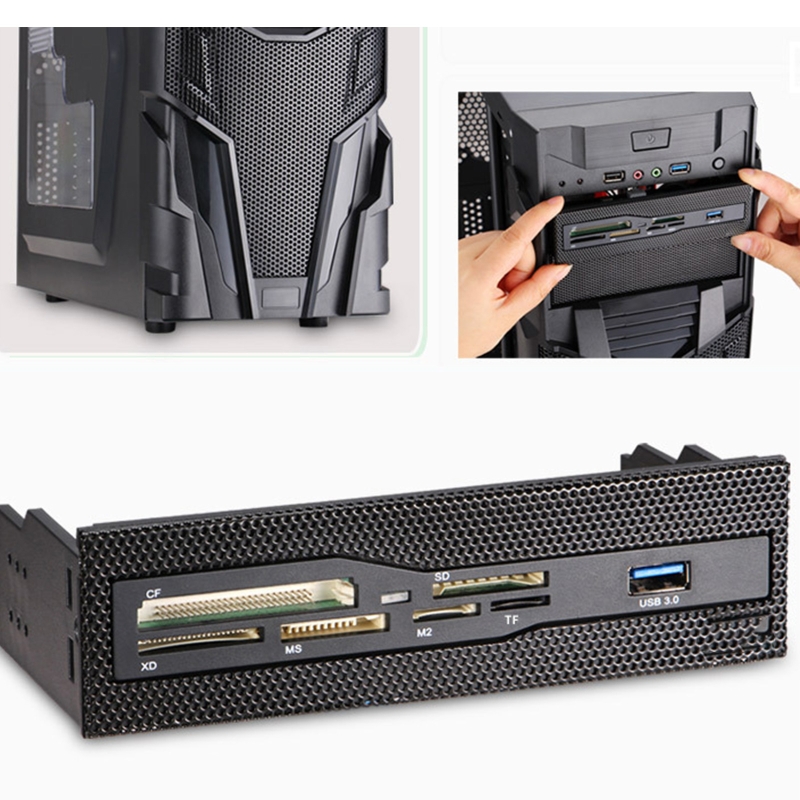 Media Dashboard USB 3.0 Front Panel M2.MSO SD MS.XD CF Card Reader for Computer .