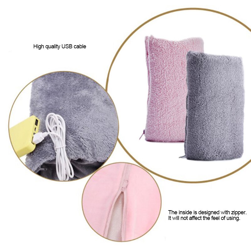Usb voeding handwarmer flanel kristal super zachte niet-geweven PP katoen pluche kussen wasbaar kussen water fles