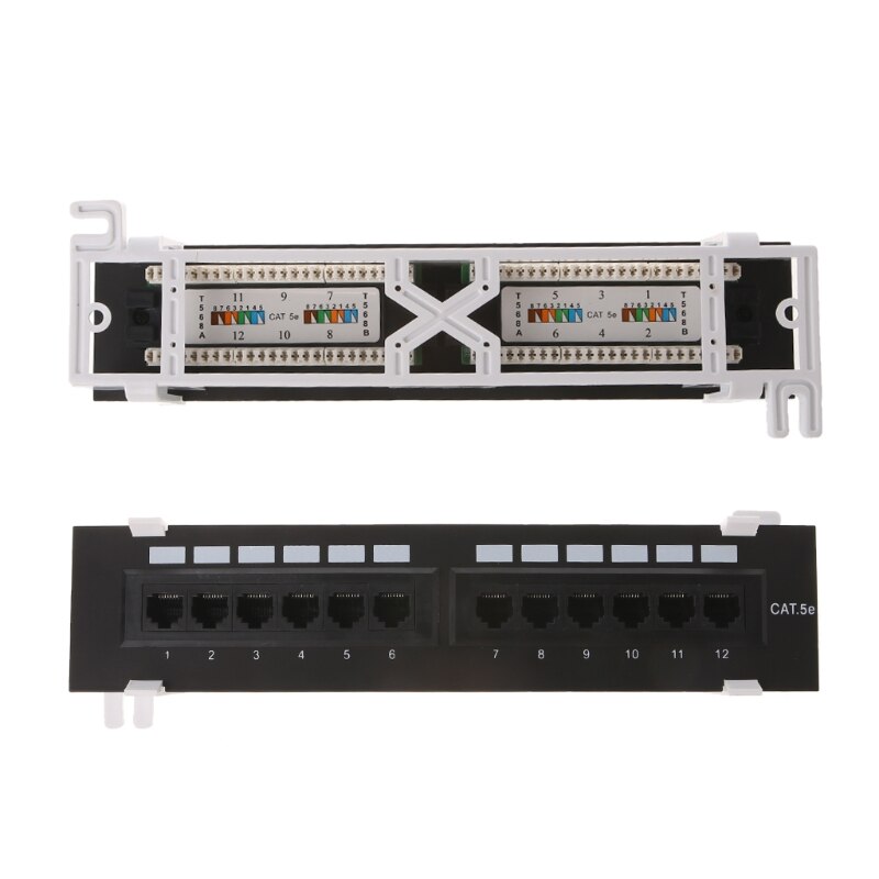 12 Port CAT5 CAT5E Patch Panel RJ45 Networking Wall Mount Rack Mount Bracket