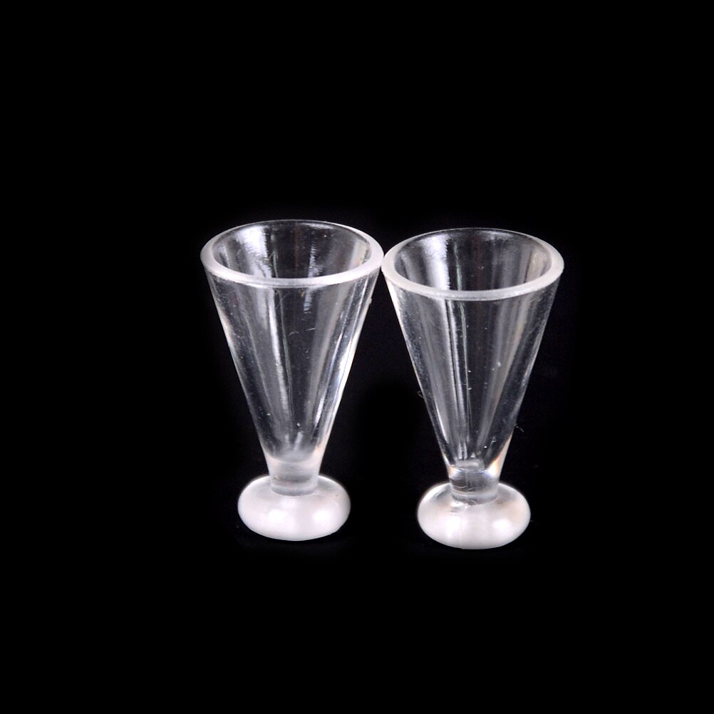 4 Stuks Diy 1:12 Schaal Plastictransparent Miniatuur Mini Wijn Bier Cup Poppenhuis Ambacht Woondecoratie Glas Model Onderdelen