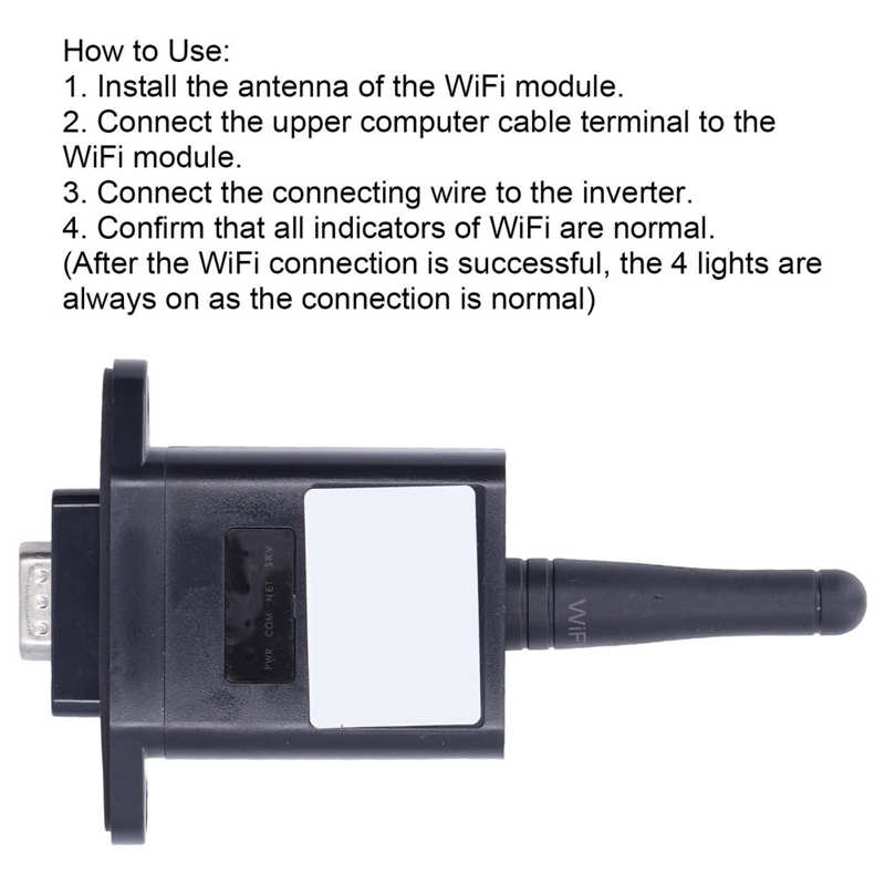 Remote Monitoring Modules Solar Inverters WiFi Module RS232 Port with Indicators for POW Series