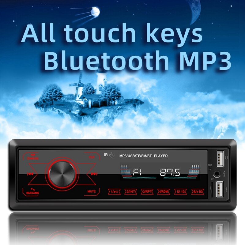 12V Auto Radio 60WX4 Autoradio AUX-IN Bluetooth Fm 7 Kleuren Auto Stereo Usb MP3 Multimedia Speler Voor Auto Iso poort