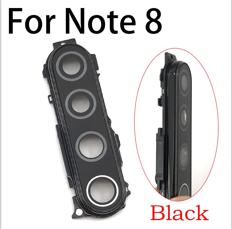 Tylna szyba aparatu dla Xiaomi Mi 6 Mi6 M6 Mi 8 Mi8 Mi 9 Mi9 Lite SE tylna kamera szklany obiektyw z ramką dla Redmi Note 8 Pro: Note 8 Black