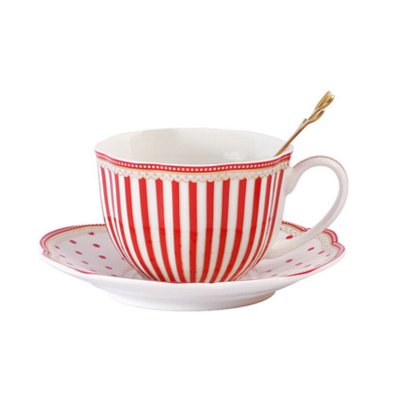 European Ceramic Coffee Cup and Saucer Set Home English Afternoon Tea Cup Office Flower Tea Cup Ceramic Tea Set Cup and Saucer
