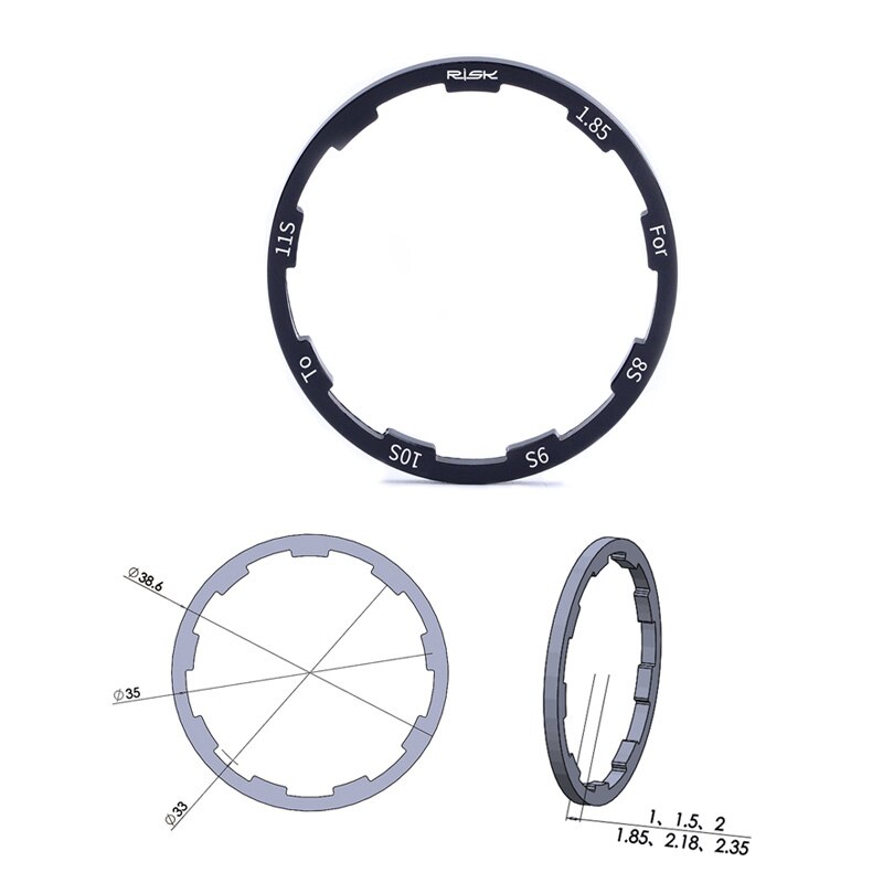 Fahrrad Hub Spacer MTB Tretlager Washer Kassette Schwungrad Dichtung Aluminium Legierung Rennrad Washer 1/1. 5/2/1,85mm 10S 11S
