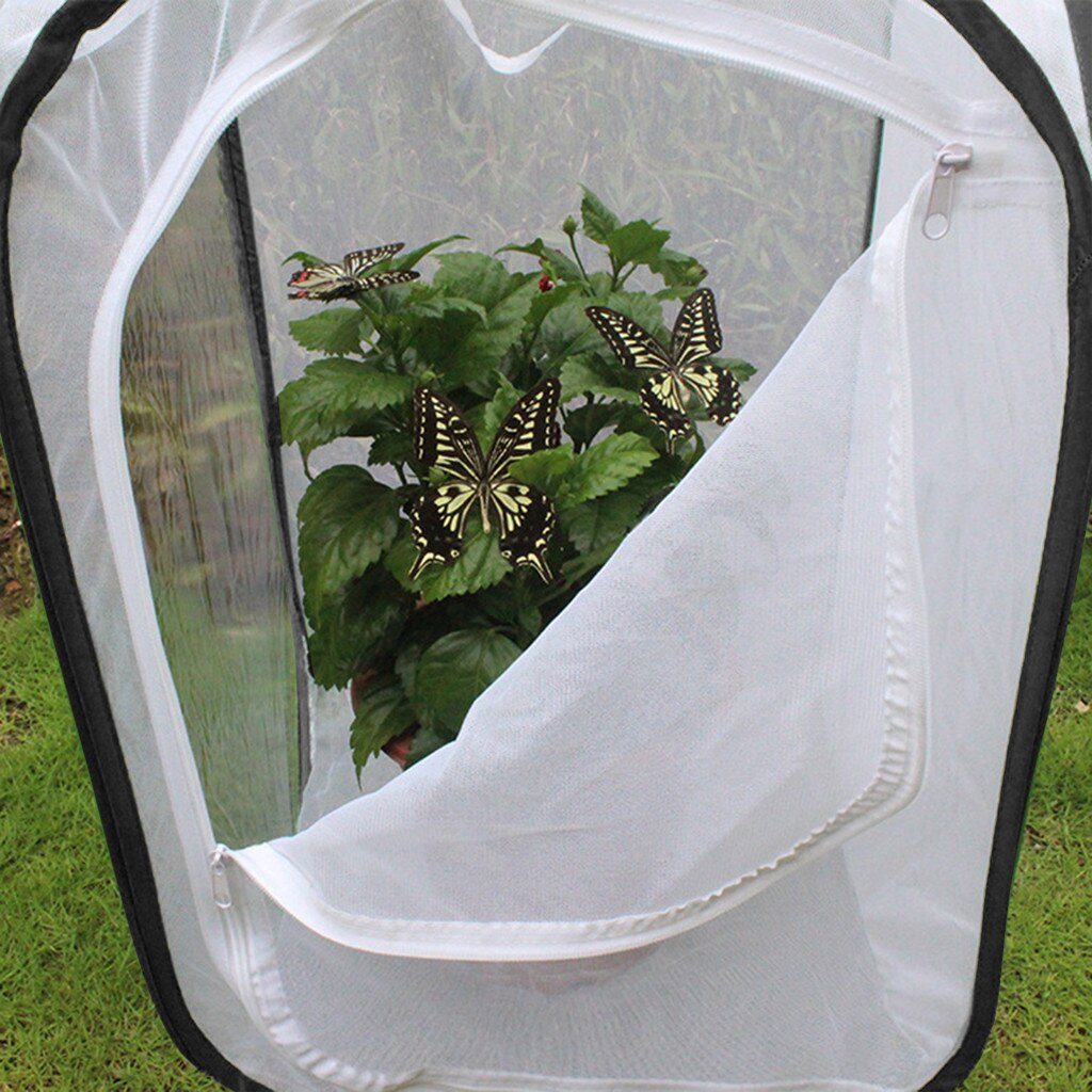 Portable Collapsible Insect Butterfly Habitat Cage Terrarium Open Butterfly Habitat Cage Housing Enclosure 40X40X60CM 2.18