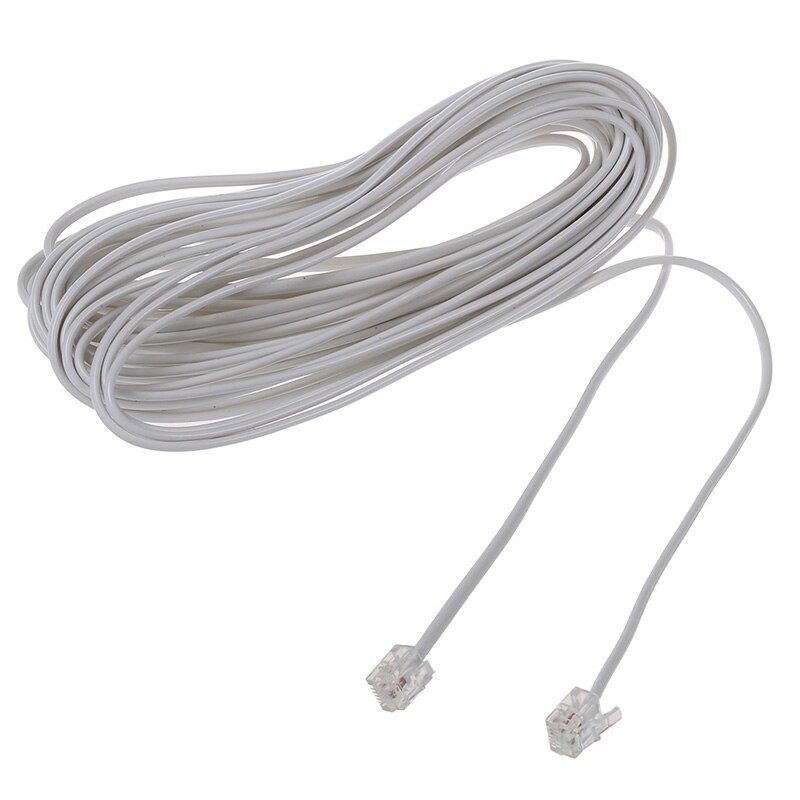 Cables modulares para teléfono móvil, 9M, 30 pies, RJ11, 6P2C, color blanco