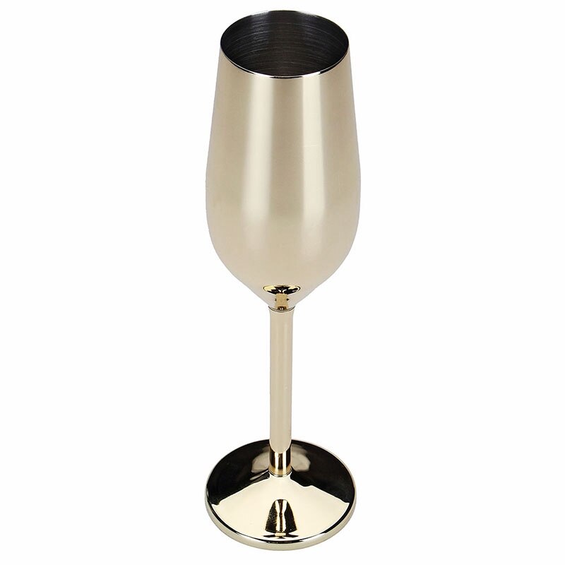 2Pcs/Set Shatterproof Stainless Champagne Gles Brushed Gold Wedding Toasting Champagne Flutes Drink Cup Party Marriage Wine