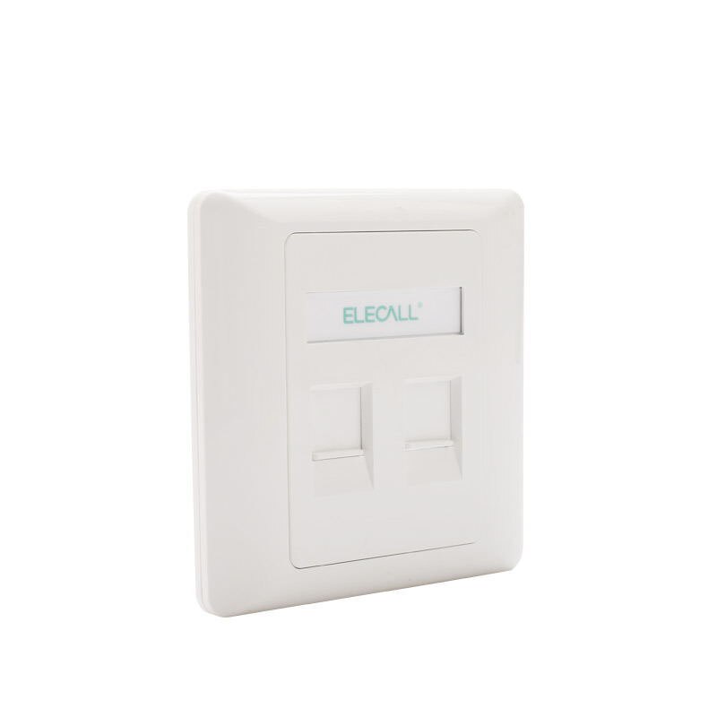 Electric 2 Ports RJ45 Network Socket Wall Mount Outlet Wall Plate Network Module Panel Connector CAT5e RJ45 Computer Port