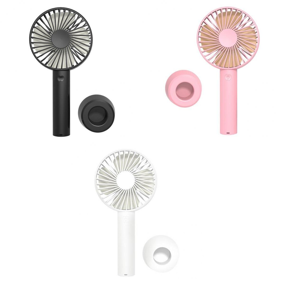 2-4pc Small Handheld Battery Operated Face Fan Portable & Rechargeable 3 Setting: 3 pink black white
