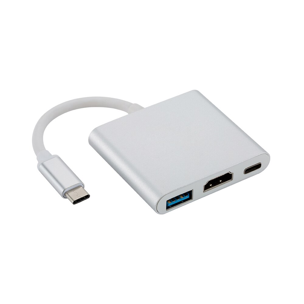 Thunderbolt 3 adapter usb type c hub to hdmi 4k support samsung dex mode usb-c doce with pd for macbook pro/air: Sølvomformer