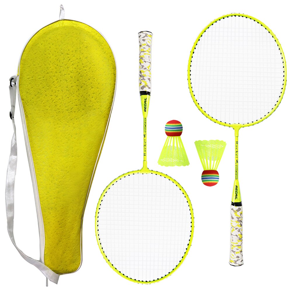 Outdoor Badminton Rackets with Balls 2 Player Badminton Set for Children Indoor Outdoor Sport Game 1 Pair