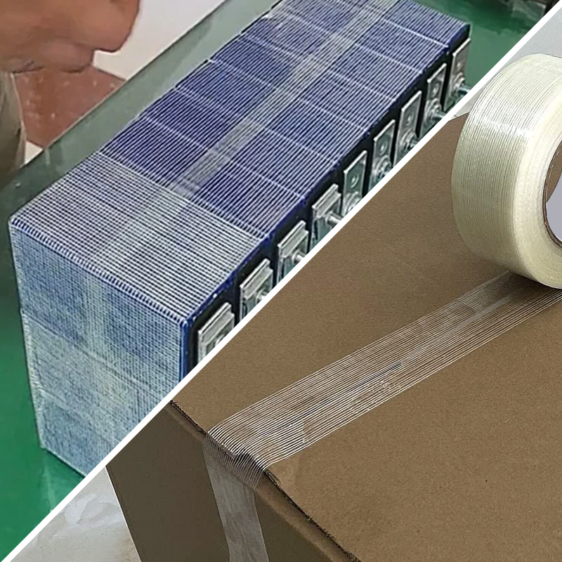 Adhesivo de fibra de vidrio, cinta reforzada fuerte, adhesivo resistente a altas temperaturas, cinta aislante sin rastro de alta viscosidad