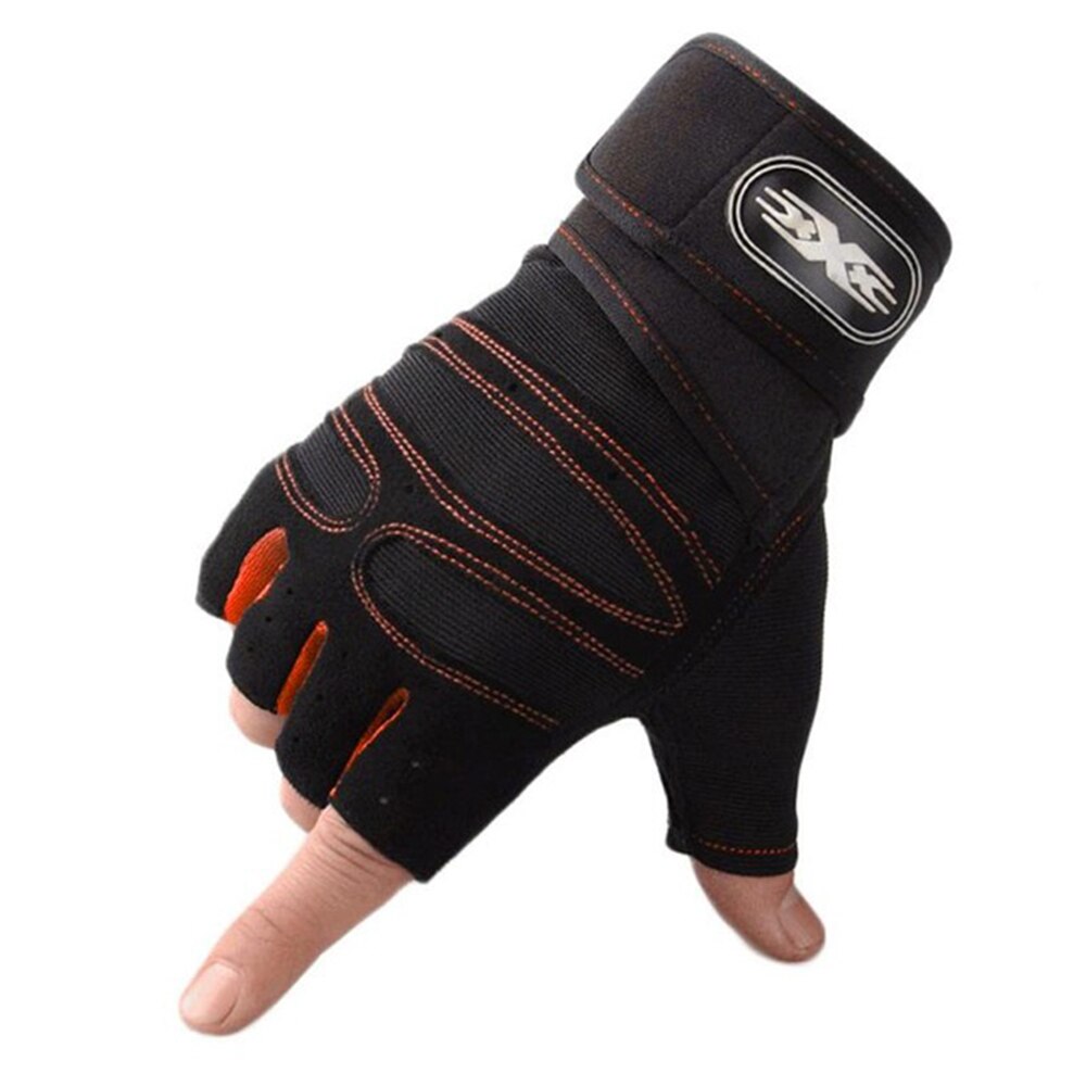 Gym Handschoenen Zwaargewicht Sport Oefening Gewichtheffen Handschoenen Body Building Training Sport Fitness Handschoenen Voor Fiting Fietsen: black red / M