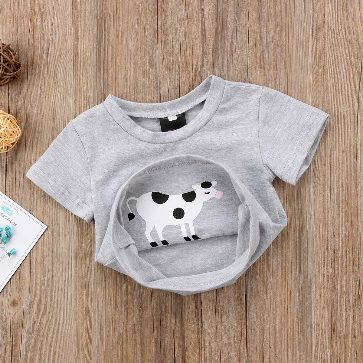 0-4Y Kinder Baby Jungen Mädchen Baumwolle Kleidung Nette Kuh Kurzarm Brief T-shirt Tier Tops Sommer kostüm für kinder